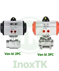 So sánh van bi 2PC khí nén nối ren với van bi 3PC khí nén