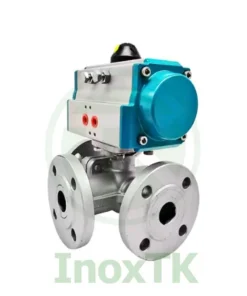 Nguyên lý hoạt động van bi 3 ngả mặt bích khí nén inox