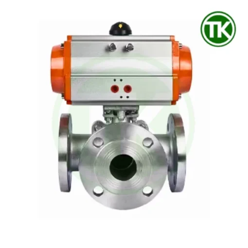 Van bi 3 ngả mặt bích khí nén inox