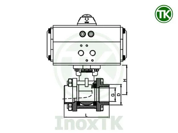 Bản vẽ van bi 3PC khí nén nối hàn