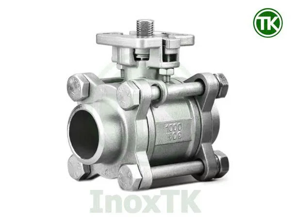 Van bi 3PC khí nén nối hàn – kết hợp thân van có tán và bộ điều khiển khí nén