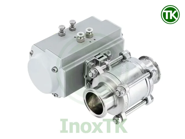 Nguyên lý hoạt động van bi 3PC khí nén nối clamp