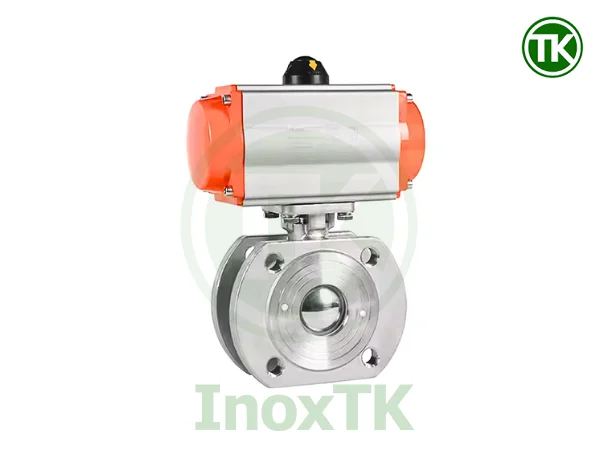 Nguyên lý hoạt động van bi mặt bích kẹp wafer khí nén
