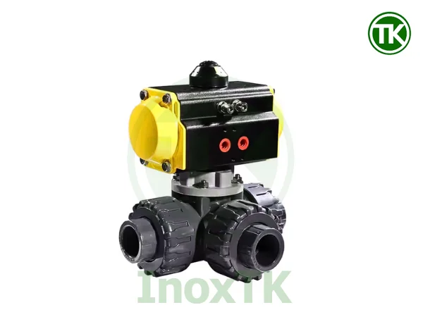 Cấu tạo van bi nhựa 3 ngả khí nén
