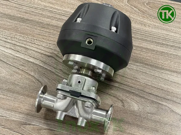 Van màng khí nén inox bộ điều khiển nhựa