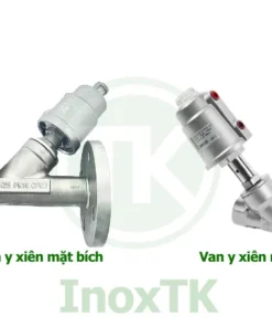 So sánh van y xiên mặt bích khí nén với van y xiên nối ren