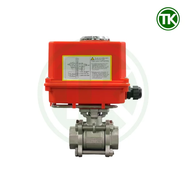 Van bi 3PC điều khiển điện 24V nối ren inox