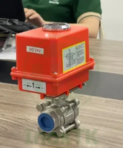 Van bi 3PC điều khiển điện 24V nối ren tại Inox TK