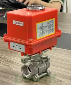 Van bi 3PC điều khiển điện 24V nối ren inox