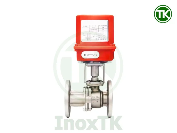 Van bi mặt bích điều khiển điện 24V inox
