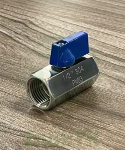 van bi mini inox 304 PN63 ren trong 2 đầu