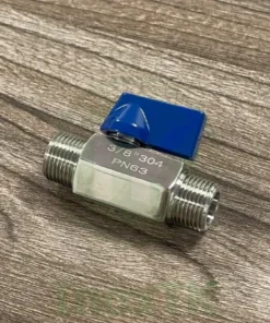 van bi mini inox 304 PN63 ren ngoài 2 đầu