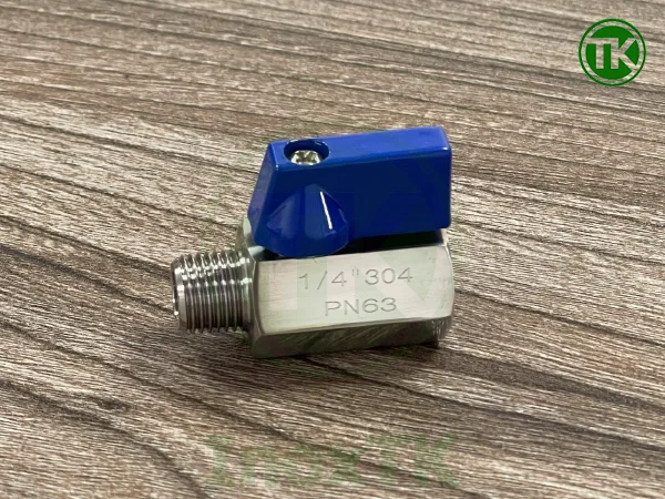 van bi mini inox 304 PN63 1 ren ngoài 1 ren trong