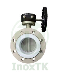 Van bướm inox tay quay kết nối kiểu mặt bích