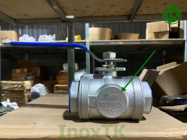 Kí hiệu CF8/CF8M trên thân van bi ren