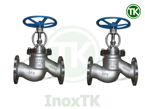 van hơi chữ ngã inox