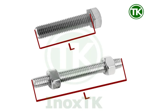 Cách đo chiều dài L của bu lông mặt bích