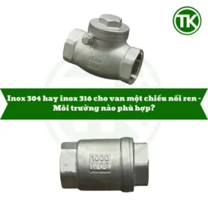 Inox 304 hay inox 316 cho van một chiều nối ren – Môi trường nào phù hợp?