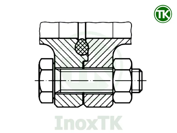 bản vẽ chi tiết vị trí các bộ phận cấu thành bộ mặt bích vi sinh inox