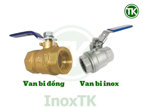 So sánh van bi đồng với van bi inox
