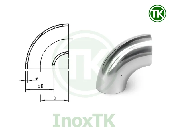 Bảng kích thước cút inox vi sinh