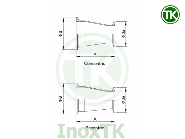 Thông số kích thước côn thu clamp