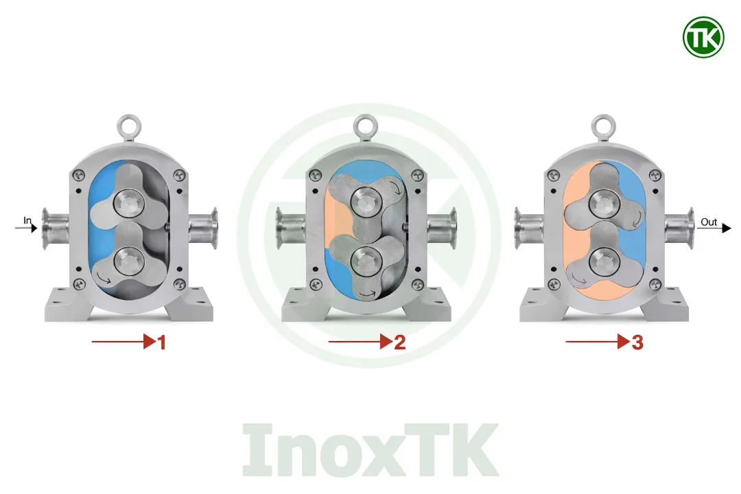 Nguyên lý hoạt động của bơm lobe cánh khế inox vi sinh