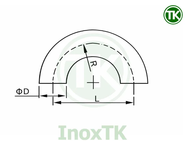 Cấu tạo và kích thước của cút hàn 180° inox vi sinh