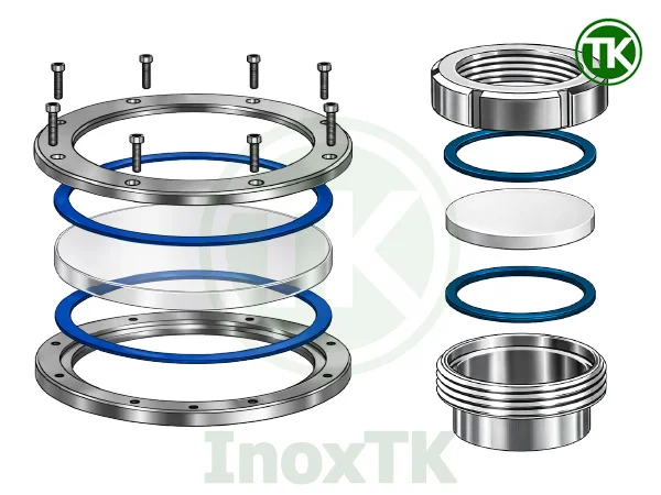 Cấu tạo chung của kính quan sát bồn tank inox vi sinh