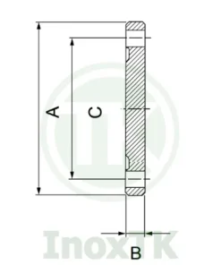 Bản vẽ thông số mặt bích mù cái vi sinh inox - Serie A