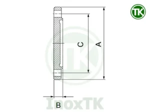 Bản vẽ thông số mặt bích mù đực vi sinh inox - Serie A