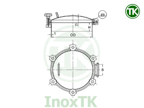 Bản vẽ cấu tạo nắp bồn áp lực