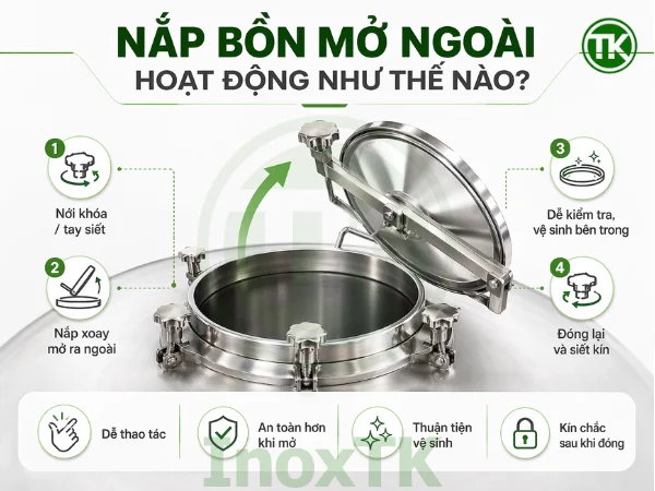 Nắp bồn mở ngoài hoạt động như thế nào?