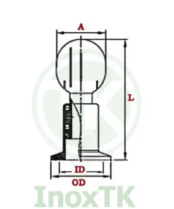 Bản vẽ kỹ thuật cầu CIP xoay nối clamp inox
