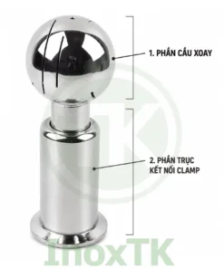 Cấu tạo của cầu CIP xoay nối clamp inox