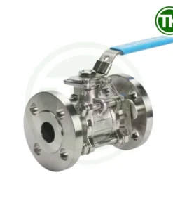 Van bi 3PC nối mặt bích inox tay gạt