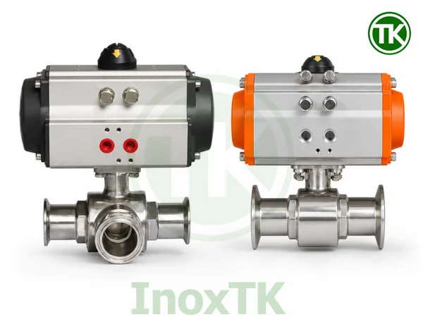 Van bi inox vi sinh điều khiển khí nén