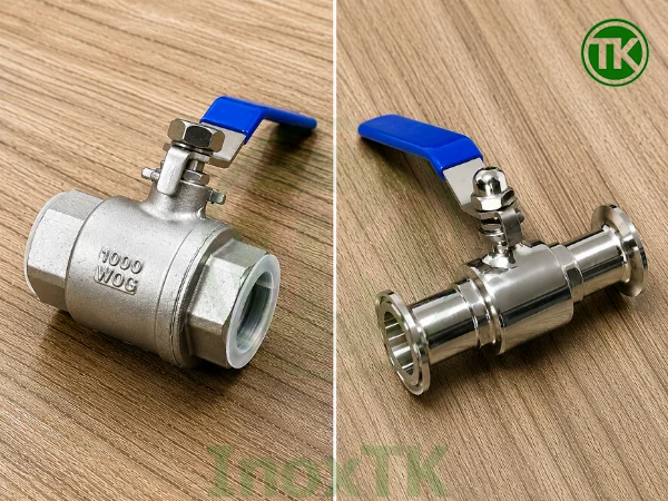 Phân biệt van bi inox vi sinh và công nghiệp bằng mắt thường được không?