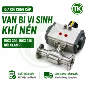 Địa chỉ cung cấp van bi vi sinh khí nén inox 304, inox 316 nối clamp