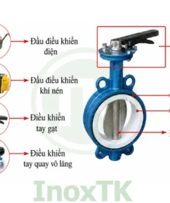 Cấu tạo van bướm thân gang cánh inox