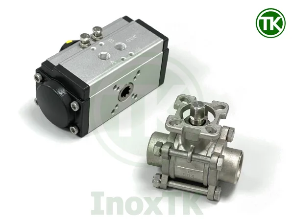 Van bi điều khiển khí nén inox có bộ điều khiển tách rời