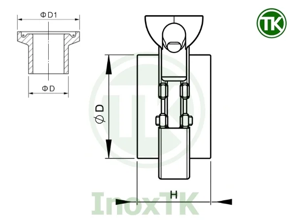 Bản vẽ thông số kích thước của bộ clamp inox vi sinh