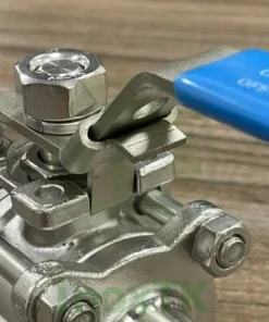 Cơ cấu thanh chốt cùng với lỗ khóa nằm trên tay gạt van bi 3PC hàn vi sinh tay gạt có khóa