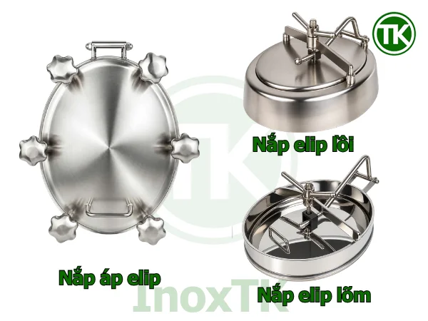 Nắp áp elip khác gì về kết cấu so với nắp elip lồi và lõm?