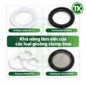 Khả năng làm việc của các loại gioăng clamp inox