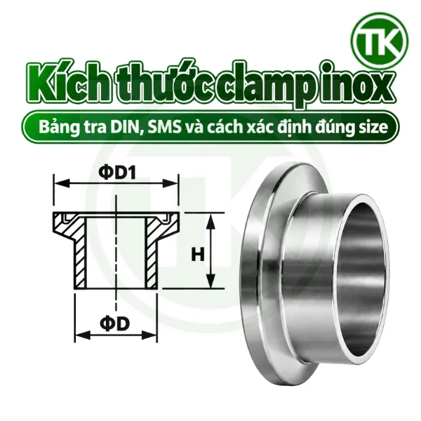 Kích thước clamp inox: Bảng tra DIN, SMS và cách xác định đúng size